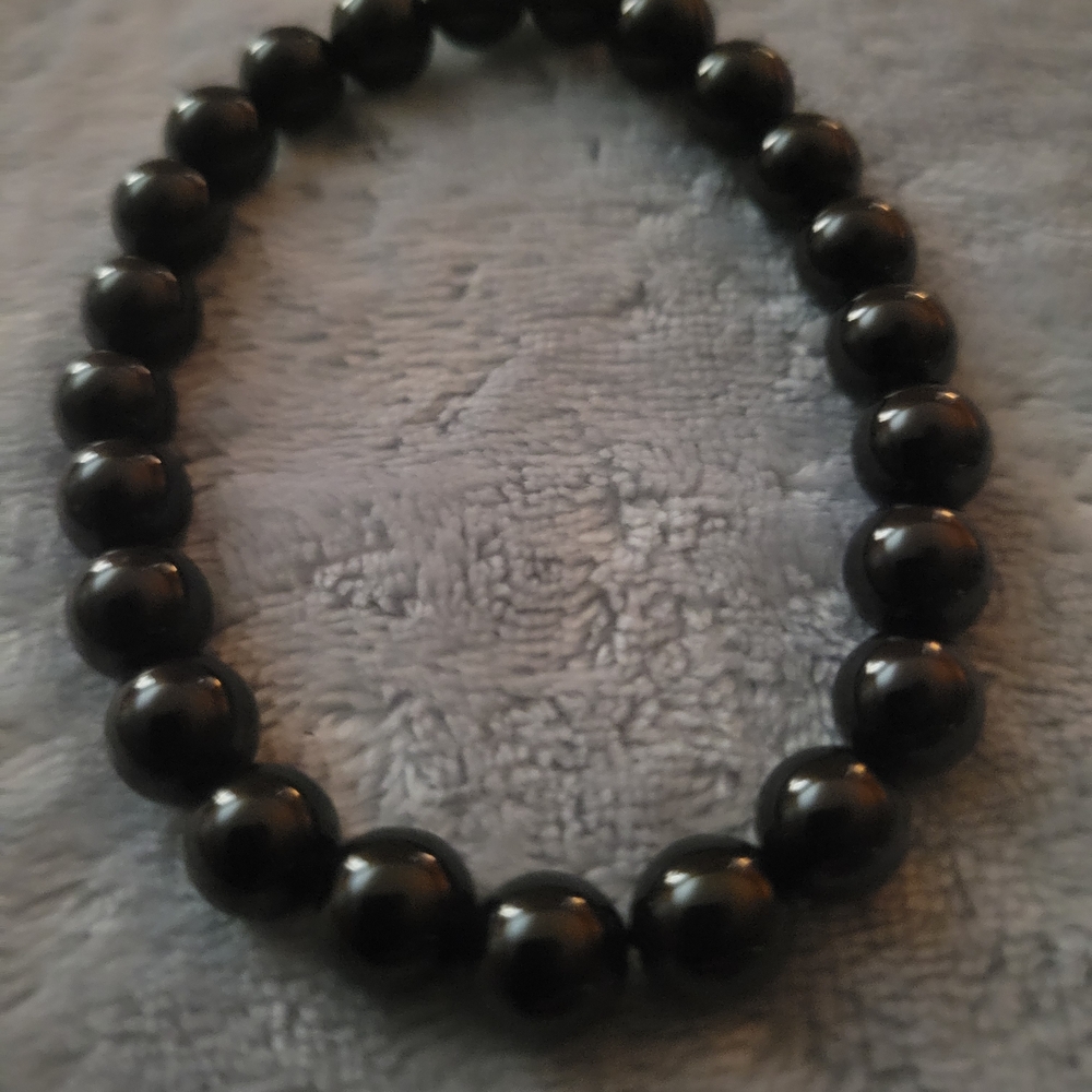 Powerful Black Agate Beaded Bracelet